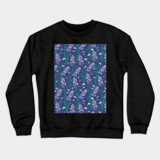 Lavender Fields Pattern, Dark Crewneck Sweatshirt